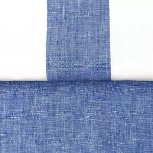 Tela a rayas 100 % lino azul puro Lanshire 118" AMPLIO - Imagen 1 de 11