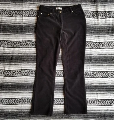 Pantalones de terciopelo Isaac Mizrahi para Target talla 6 tiro medio con curvas corte bota elásticos negros Foto 1 de 4