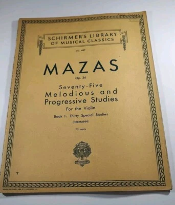 Violin Sheet Music Mazas OP36 Schirmer's Library of Musical Classics for Violin - Image 1 of 4
