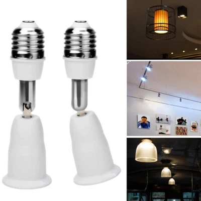 2X E26 E27 to E26 E27 Light Sockets Lamp Switch Bulb Socket to Adapter Extender - Image 1 of 4