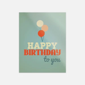 Happy Birthday To You Balloons Retro Vinyl Sticker Decal - Picture 1 of 1