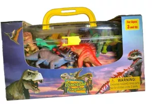 12 Pieces Dinosaur Animal Play-set STEM Education Toy w/ Storage Case for Kids - Picture 1 of 18