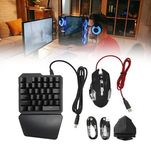Keyboard Mouse Converter Set Wired Wireless Rgb One Handed Keyboard Mouse Ad MPF - Picture 1 of 24
