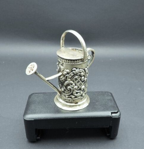 Antique Miniature French or Hanau Continental Silver W Niello Watering Can