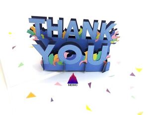 3D Pop Up Greeting Card Handmade Thank You Birthday Party Family Friend