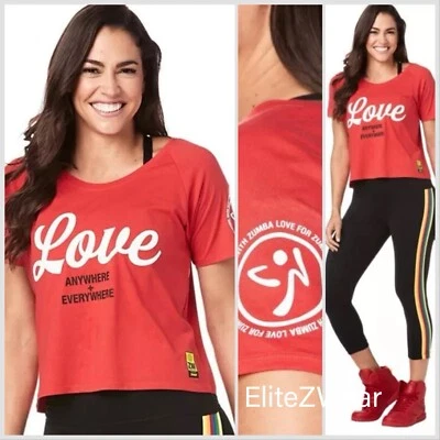 Camiseta Top ZUMBA Love Any + EveryWhere Recortada Calce Relajado Convención EliteZWear Foto 1 de 4