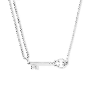 Alex and Ani Skeleton Key Necklace 925 Sterling Silver Pull Chain New NWT - Picture 1 of 5