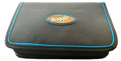 Hasbro Deluxe Boggle Game Travel Edition w/ Folio Zipper Black Nylon Case 2003 - Image 1 of 4