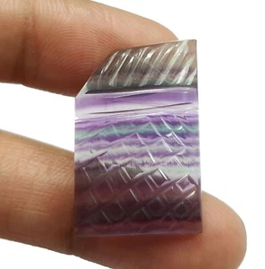 41.70Ct Natural Fluorite Carving Fancy Shape Bi-Color AAA Quality Loose Gemstone - Picture 1 of 11
