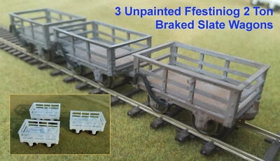BROOKS MODELS 7mm Narrow Gauge 0-16.5 Ffestiniog 2 Ton Slate Wagons x 3 Trucks NG7 Bachmann