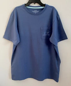 T-shirt da uomo blu Vineyard manica corta 100% cotone taglia M - Foto 1 di 3