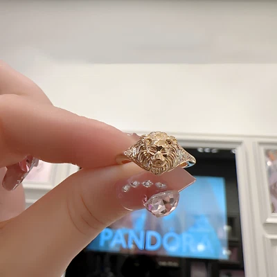 New Authentic 925 Sterling Silver Game of Thrones Lannister Lion Gold Ring - Image 1 of 3