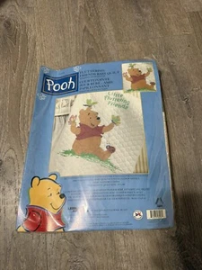 Pooh Fluttering Friends Baby Quilt Stamped Cross Stitch Kit 34x44 NEW - Picture 1 of 2