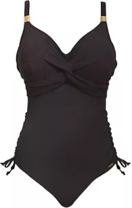 Costume da bagno Fantasie Ottawa nero twist davanti UK 40GG - Foto 1 di 4