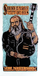 Steve Earle and the Dukes Poster Aladdin Theater S/N 130 signiert Gary Houston - Bild 1 von 1