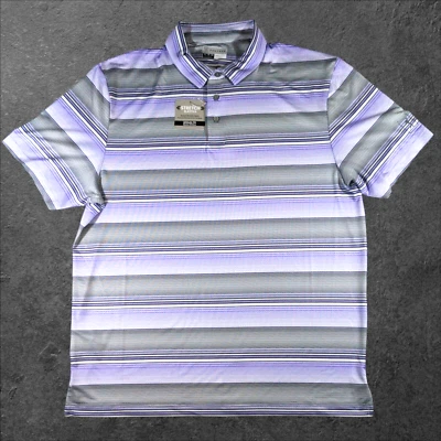Polo de golf PGA Tour Linear Energy Print negro/púrpura/blanco para hombre XL Foto 1 de 3
