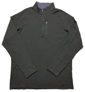 FREE FLY Maglione Pullover Uomo 1/2 Zip Viscosa Bambù Verde Oliva XL - Foto 1 di 9