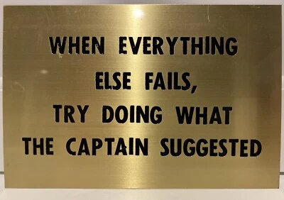 Embossed Metal Sign Nautical Plaque LISTEN TO THE CAPTAIN maritime decor 6" x 4" - Изображение 1 из 4