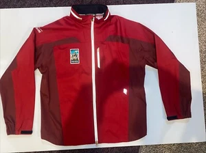 Mens New Balance Chicago Marathon Windbreaker Jacket La Salle Bank Red Large - Picture 1 of 8