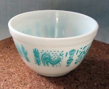 Vintage PYREX Amish Butterprint SMALL Mixing Bowl Turquoise White #401, 1 1/2 PT
