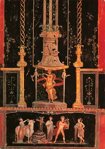 Pompeji Italien, Haus Vetti Fresko, archäologische Ausgrabung, alte Postkarte - Bild 1 von 2