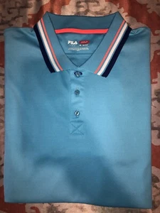 Fila Golf Poloshirt Medium M Erwachsene blau leicht Rugby Stretch Golfen Herren - Bild 1 von 13