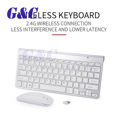 Slim 2.4GHz Cordless Wireless Keyboard and Mouse Set For PC MAC Laptop Tablet - Image 1 of 4