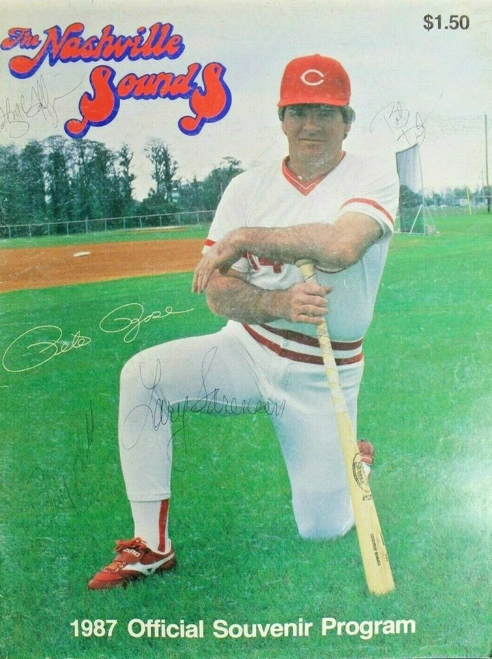 Nashville Sounds Autographed 1987 Cincinnati Reds Minors Signed Program 12 AUTOS - Image 1 of 4