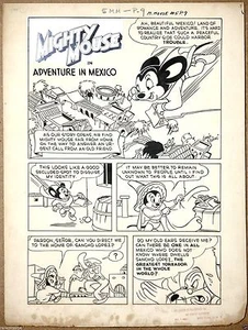 Página de cómic original dibujada a mano de Mighty Mouse Adventure in Mexico de Connie Rasinski - Imagen 1 de 1