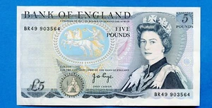 Bank of England 1973 £5 banknote J.P. Page Prefix BR49 - Picture 1 of 2