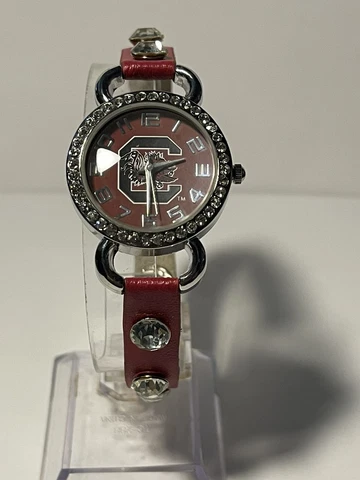 South Carolina Gamecocks NCAA Faux Leather Band Watch w/ Crystal Studs NEW Cover