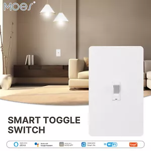 MOES WiFi Smart Toggle Light Switch 3 Way Wall Switch Alexa Google APP Remote - Picture 1 of 15
