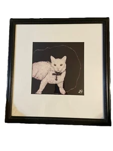 Vintage (1980s) Photographic Art By Cynthia Davis, White Cat, Signed - Picture 1 of 4