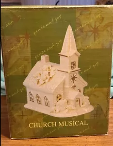 Fine Pearlized Porcelain Church Music Box - Picture 1 of 9