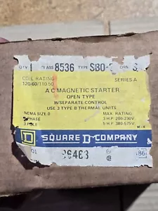 Sqaure D A C Magnetic Starter 86463 3 Phase 3 Pole - Picture 1 of 3