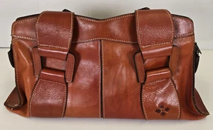 Patricia Nash Italian Leather Double Handle Handbag Purse 17" L x 6" W Cognac - Bild 1 von 20