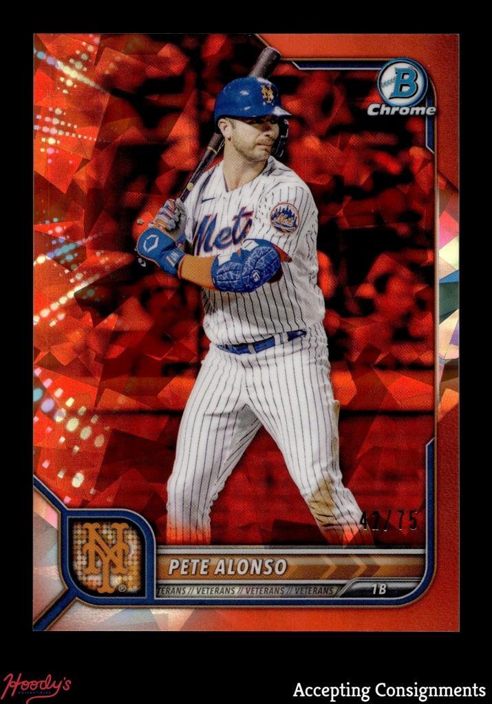 2022 Bowman Chrome Sapphire Orange Refractors #11 Pete Alonso 42/75 METS