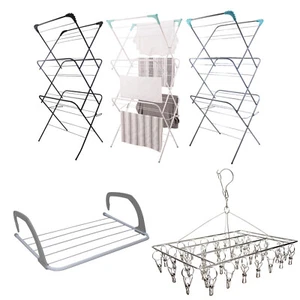 Three-Tier Folding Rack 36 Thickened Sock Hanger Radiator Laundry Clothes Airer - Picture 1 of 30