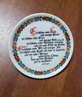 Vtg Western German Porcelain Wall Plate Poem By Peter Rosegger Small 4"