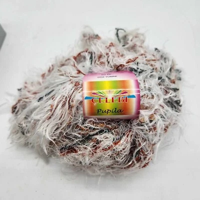 Hilo de pestañas difuso marrón y crema Celebi Pupila Boucle 50 gr 1,7 oz pavo NUEVO Foto 1 de 4