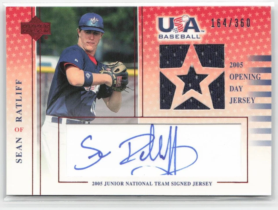 2005 Upper Deck USA Baseball SR-GU Sean Ratliff 2005 Auto Jerseys Blue Ink /360 - Image 1 of 2