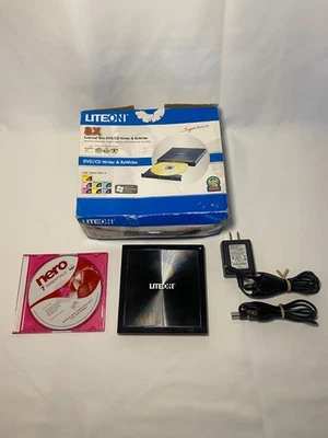 Lite On 8X External Slim DVD/CD Writer & ReWriter DX-8A1H 05C Tested Working EUC - Image 1 of 4