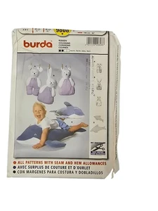 Burda 9808 Pattern for Dolphin, Bear, Bunny, Dog Stuffed Animals - Picture 1 of 5