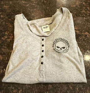 Damen Harley Davidson Grau Langarm Rippstrick XL Willy G Skull - Bild 1 von 4
