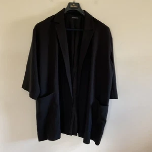 Chaqueta alargada kimono 100 % seda negra Eileen Fisher talla XXL de gran tamaño Lagenlook - Imagen 1 de 11