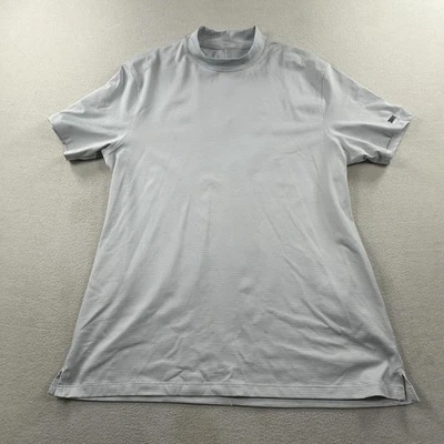 Nike Shirt Mens Medium Gray Striped Tiger Woods TW Vapor Mock Neck Golf BQ6724 - Image 1 of 4