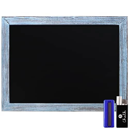HBCY Creations Rustic Blue Magnetic Wall Chalkboard, 18" x 24" Framed Decorative - Image 1 of 4