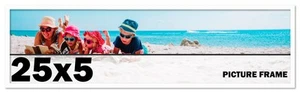25x5 Frame White Wood Picture Photo Frame with UV Acrylic and Acid Free Backing - Picture 1 of 7