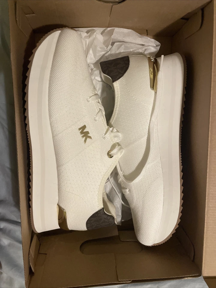 Michael Kors Monique Knit Running Trainer Sneakers Size 11, White - Image 1 of 4