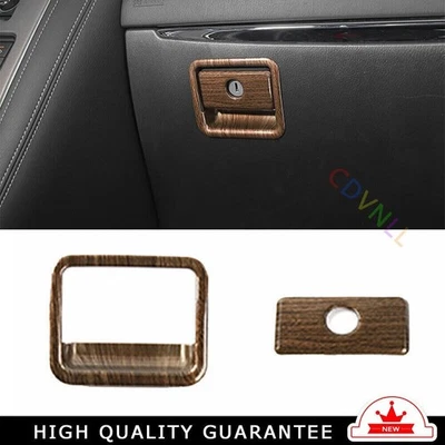 Adhesivo de mango de caja de almacenamiento copiloto apto para Nissan Armada Y62 2017-20 grano de madera Foto 1 de 4